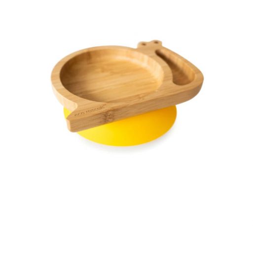 Ecorascals Bamboo Snail Plate - Yellow