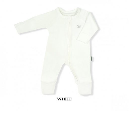 Little Palmerhaus Baby Sleepsuit 9m - White