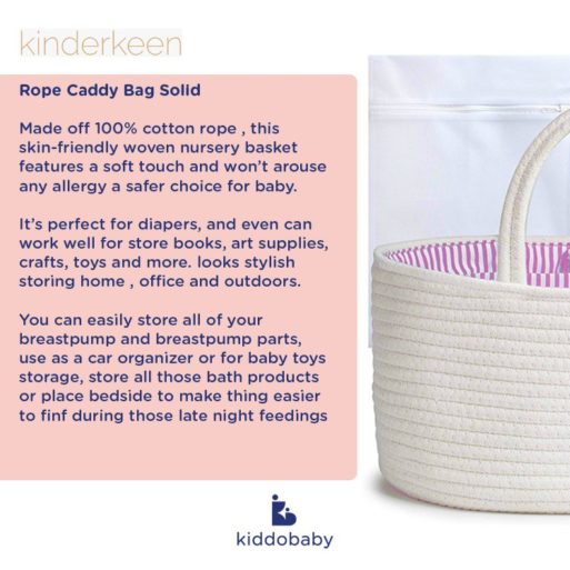 Kinderkeen Rope Caddy Bag Solid - Pink Lining