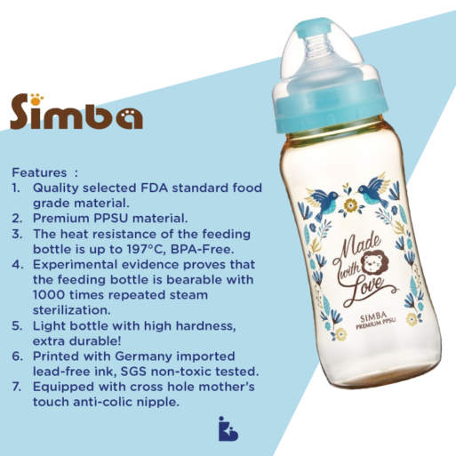 Simba Dorothy PPSU Std Feeding Bottle 150ml - Hummingbird Blue