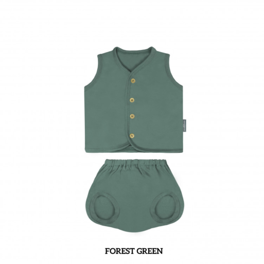 Little Palmerhaus Button Tee Set Sleeve + Shorts 6-12m