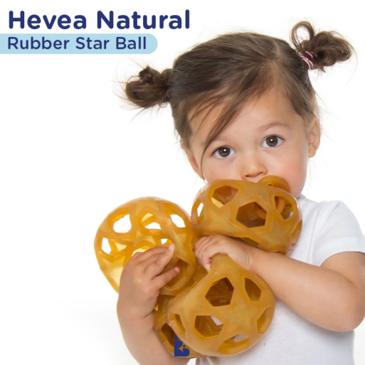 Hevea Natural Rubber Star Ball - Natural