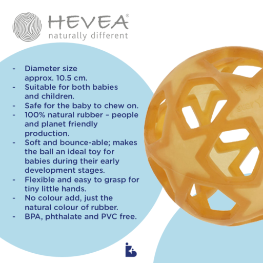 Hevea Natural Rubber Star Ball - Natural