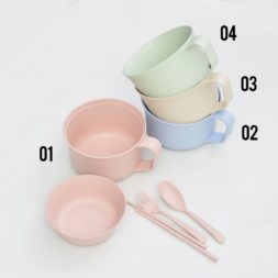 Wheat Straw Children's Tableware Set 5in1 - Pink