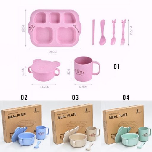 Meal Plate Eco Friendly 8in1 - Pink