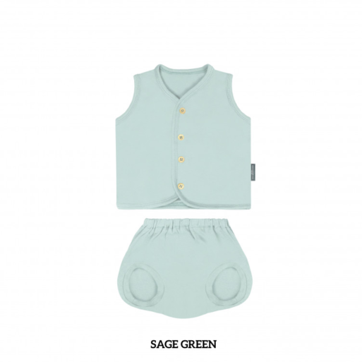 Little Palmerhaus Button Tee Set Sleeve + Shorts 0-3m