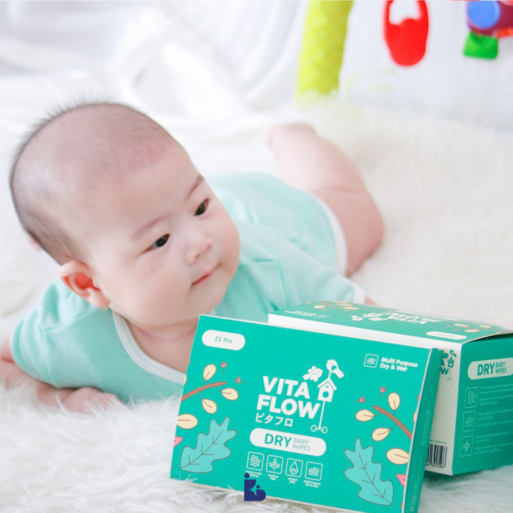 Vita Flow Dry Baby Wipes Satine (100pcs)