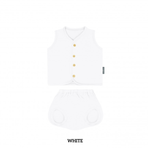 Little Palmerhaus Button Tee Set Sleeve + Shorts 3-6m