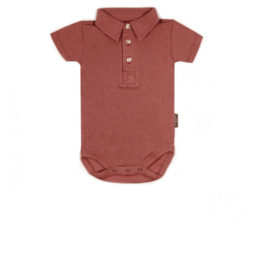 Little Palmerhaus Bodysuit Collar Boy 9m - Brick