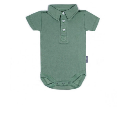 Little Palmerhaus Bodysuit Collar Boy 9m - Forest