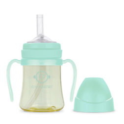 Grosmimi PPSU Straw Cup 200ml - Aqua Green