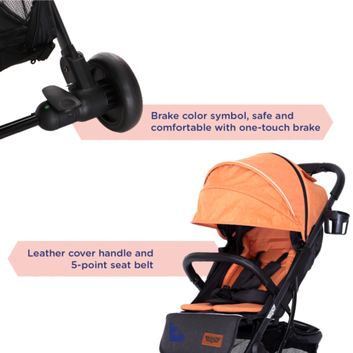 Keenz Air Plus Deluxe Set Stroller - Orange Melange