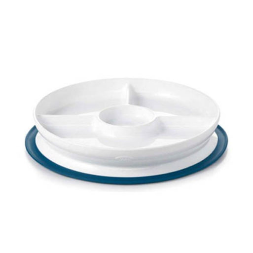 OXO Tot Stick & Stay Suction Divided Plate - Navy