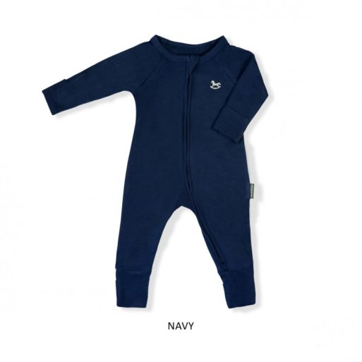 Little Palmerhaus Baby Sleepsuit 9m - Navy