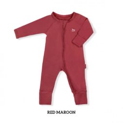 Little Palmerhaus Baby Sleepsuit 6m - Maroon