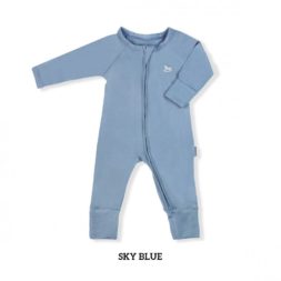 Little Palmerhaus Baby Sleepsuit 9m - Sky Blue