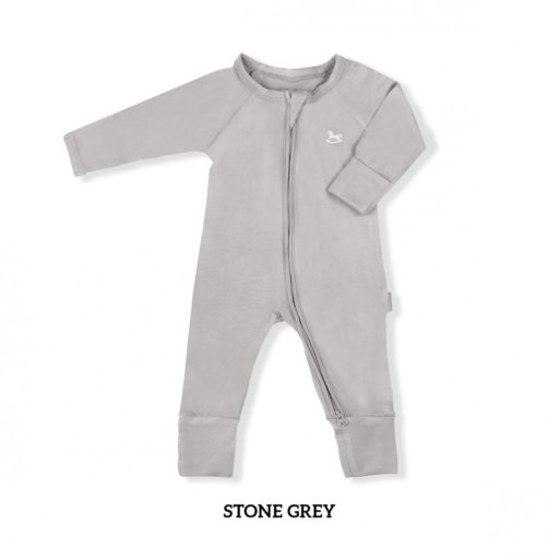 Little Palmerhaus Baby Sleepsuit 6m - Stone Grey