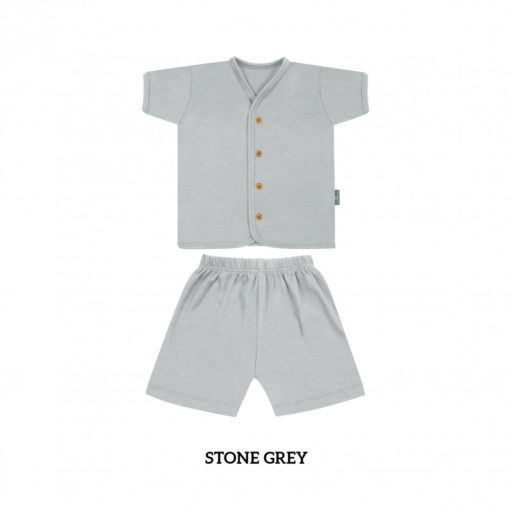 Little Palmerhaus Button Tee Set 6-12m - Grey