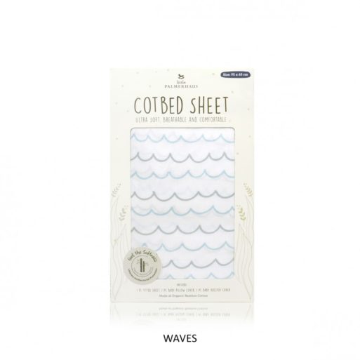 Little Palmerhaus Cot Bed Sheet 95x65cm - Waves