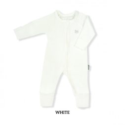 Little Palmerhaus Baby Sleepsuit 6m - White