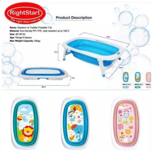 Right Start Folding Bath Tub - Aqua Fish