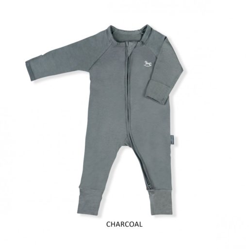 Little Palmerhaus Baby Sleepsuit 12m - Charcoal